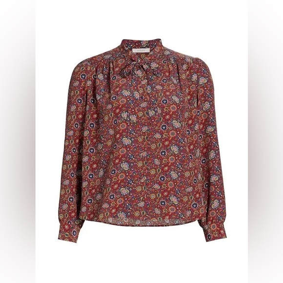 DÔEN JOSSELINE TOP IN ROUGE RIVIERA MEDALLION, brand new, never worn, No flaws. - Picture 3 of 15